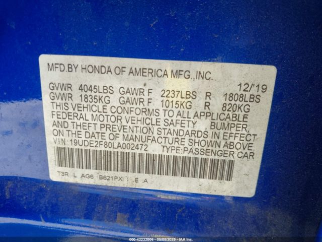 2020 ACURA ILX 19UDE2F80LA002472 Photo 8