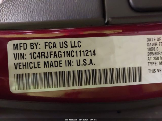 2022 JEEP GRAND CHEROKEE WK 1C4RJFAG1NC111214 Photo 8
