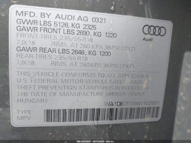 2021 AUDI Q3 WA1DECF39M1102591 Photo 8