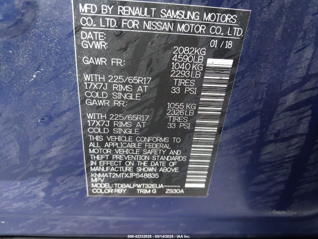 Nissan ROGUE S 2018 KNMAT2MTXJP548835 Image 9