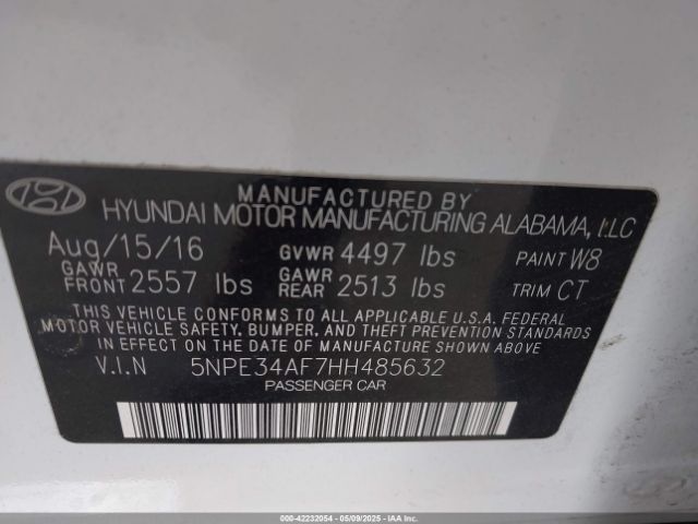 5NPE34AF7HH485632 Hyundai Sonata Sport