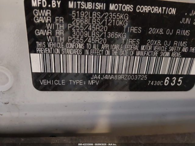 2024 MITSUBISHI OUTLANDER JA4J4WA89RZ003725 Photo 8