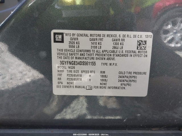 2013 CADILLAC SRX 3GYFNGE34DS561155 Photo 8