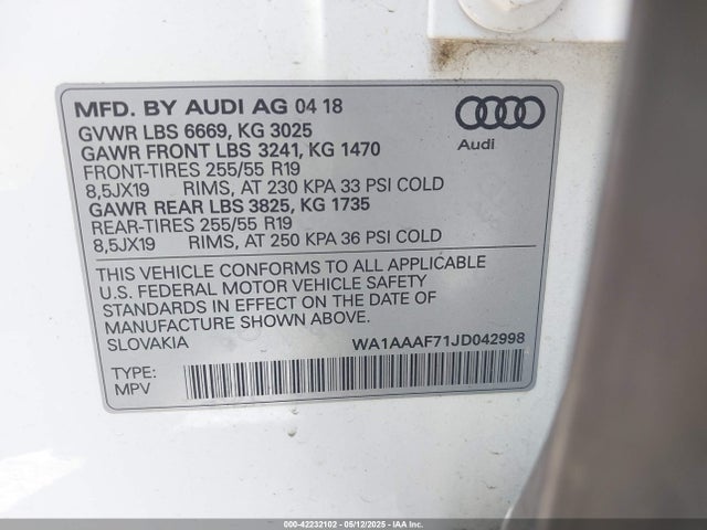 2018 AUDI Q7 WA1AAAF71JD042998 Photo 8