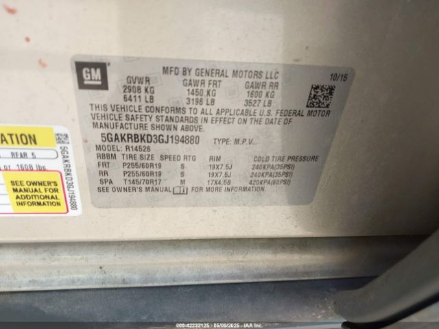 5GAKRBKD3GJ194880 Buick Enclave Leather
