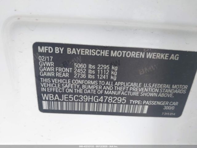 WBAJE5C39HG478295 BMW 540I