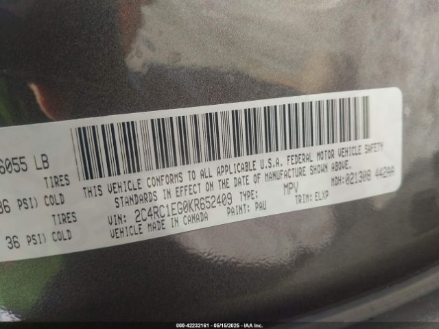 2019 CHRYSLER PACIFICA 2C4RC1EG0KR652409 Photo 8