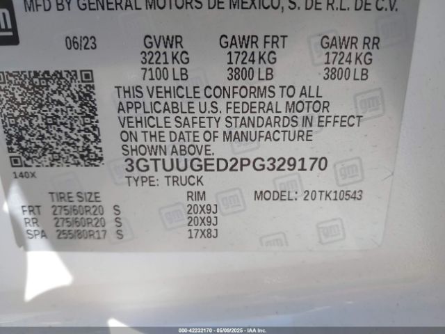 3GTUUGED2PG329170 GMC Sierra 1500 4wd  Short Box Denali