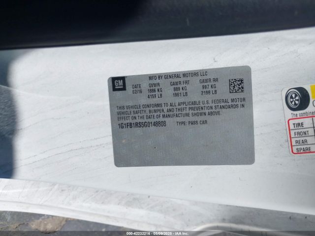 1G1FB1RS5G0148808 Chevrolet lgx - di: direct injection, vvt, alum, gen 2