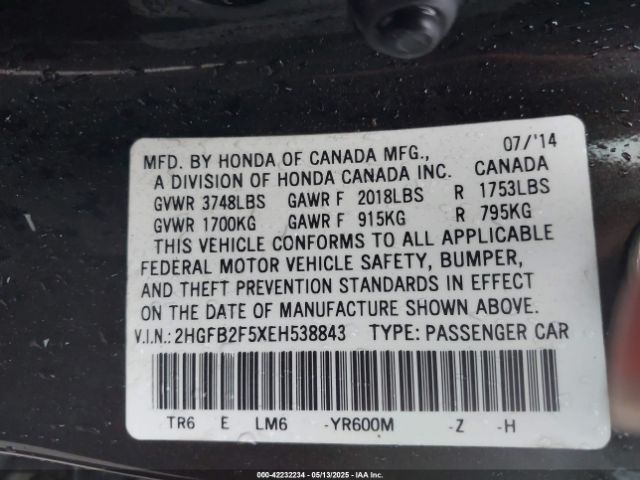 2HGFB2F5XEH538843 Honda Civic Lx