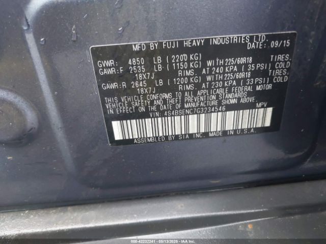 2016 SUBARU OUTBACK 4S4BSENC7G3234546 Photo 8