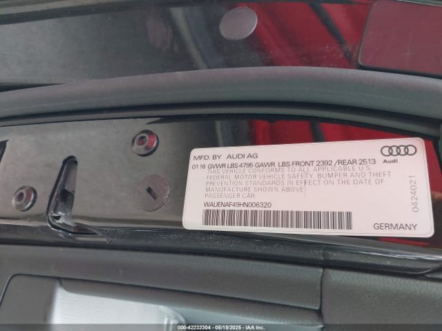 2017 AUDI A4 WAUENAF49HN006320 Photo 8
