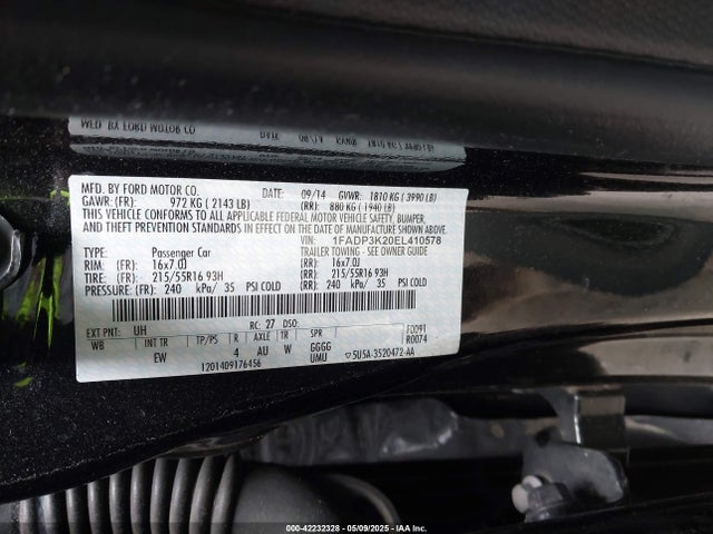 1FADP3K20EL410578 Ford FOCUS SE