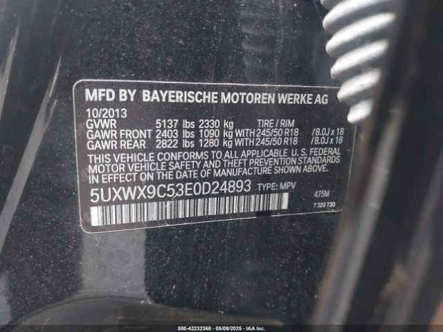 5UXWX9C53E0D24893 BMW X3 Xdrive28i