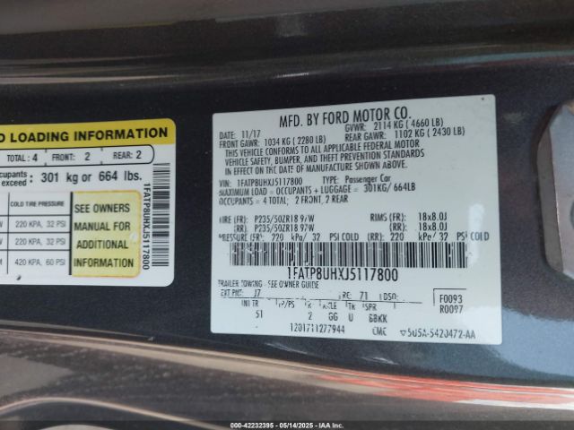 2018 FORD MUSTANG 1FATP8UHXJ5117800 Photo 8