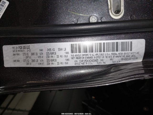 1C4PJMDX1KD423465 Jeep Cherokee Limited 4x4