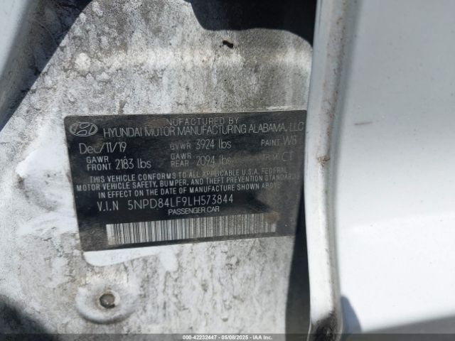 2020 HYUNDAI ELANTRA 5NPD84LF9LH573844 Photo 8