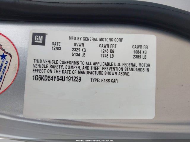 2004 CADILLAC DEVILLE 1G6KD54Y64U191239 Photo 8