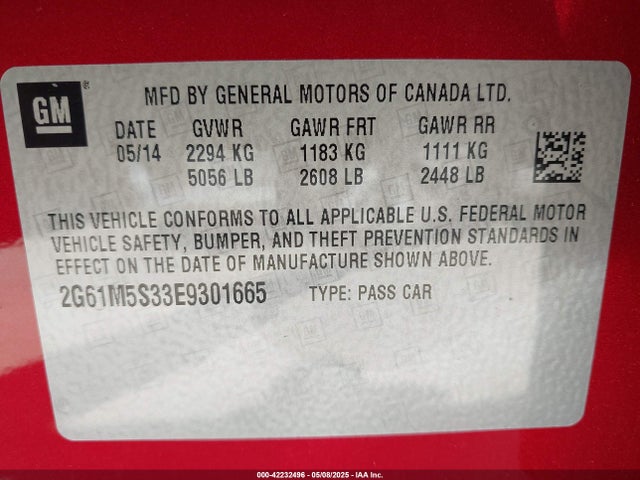 Cadillac lfx 2014 2G61M5S33E9301665 Image 9