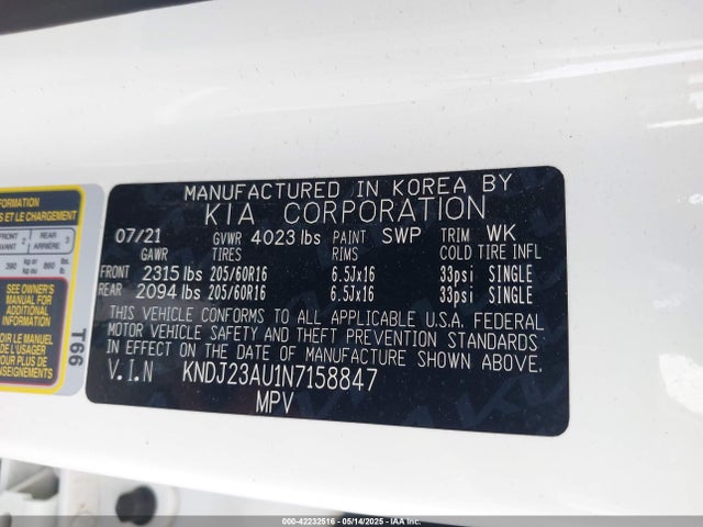 KNDJ23AU1N7158847 KIA mpi nu