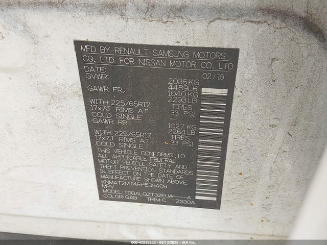 KNMAT2MT4FP539409 Nissan 2015