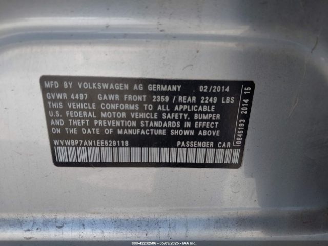 WVWBP7AN1EE529118 Volkswagen Cc 2.0t Sport