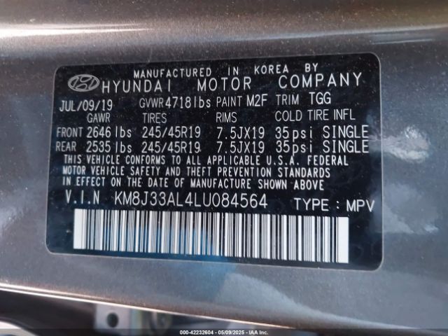 KM8J33AL4LU084564 Hyundai Tucson Sport
