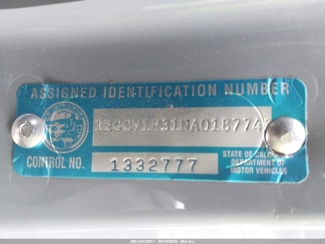 1HGCV1F31NA018743 Honda l15be
