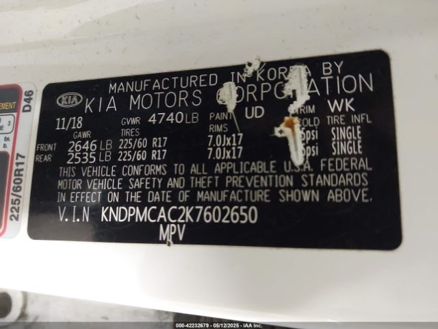 KNDPMCAC2K7602650 KIA Sportage Lx