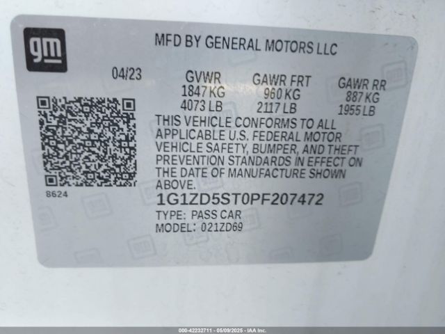 2023 CHEVROLET MALIBU 1G1ZD5ST0PF207472 Photo 8