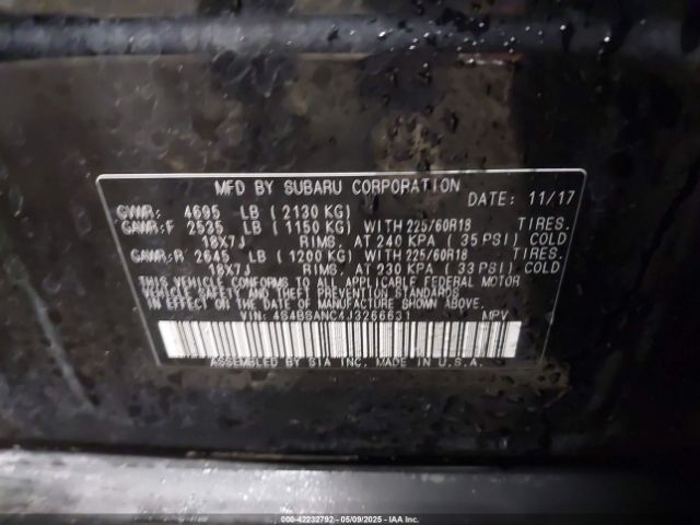 4S4BSANC4J3266631 Subaru Outback 2.5i Limited
