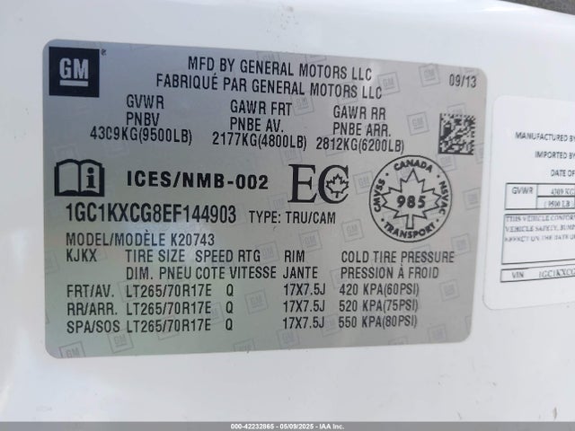 1GC1KXCG8EF144903 Chevrolet Silverado 2500hd Lt