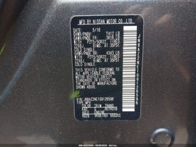 JN8AZ2NE1G9126596 Infiniti QX80