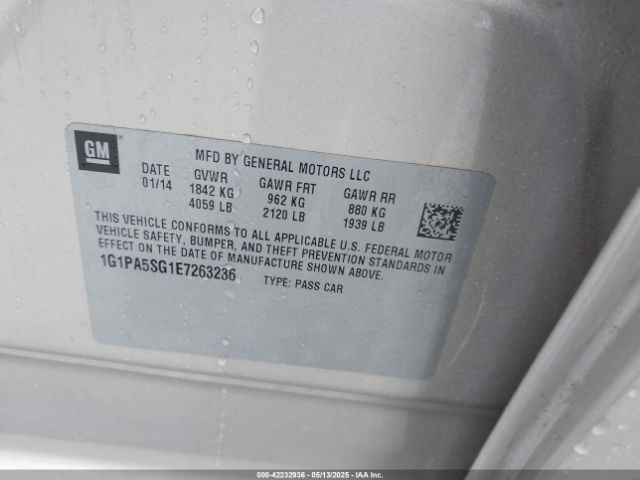 1G1PA5SG1E7263236 Chevrolet lwe