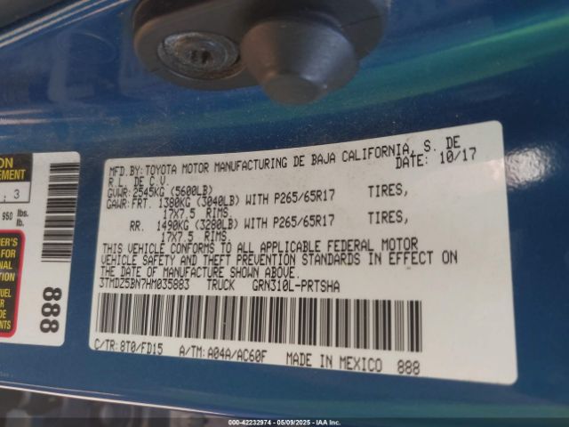 3TMDZ5BN7HM035883 Toyota Tacoma Trd Sport