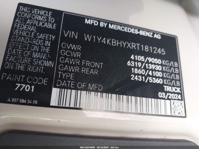 2024 MERCEDES-BENZ SPRINTER 2500 W1Y4KBHYXRT181245 Photo 8