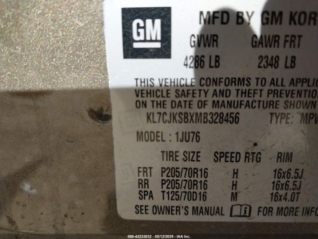 2021 CHEVROLET TRAX KL7CJKSBXMB328456 Photo 8