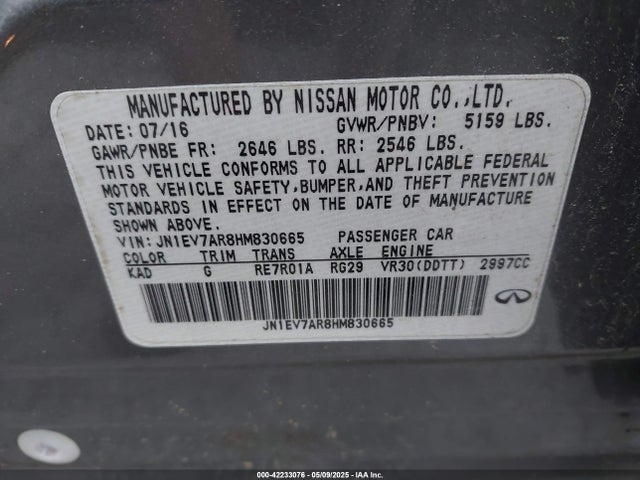 JN1EV7AR8HM830665 Infiniti Q50 3.0t Premium