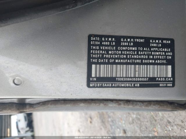 2005 SAAB 9-5 YS3ED59A353500557 Photo 8