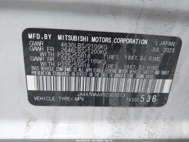 2024 MITSUBISHI ECLIPSE CROSS JA4ATWAAXRZ008213 Photo 8