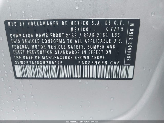 3VW267AJ8GM209126 Volkswagen Jetta 1.4t S