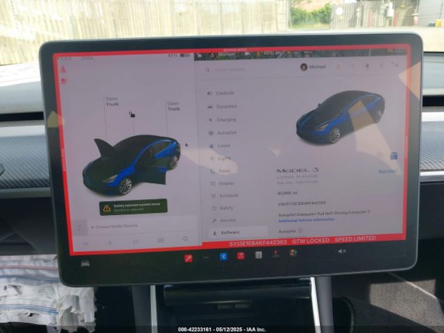 5YJ3E1EB4KF442363 Tesla MODEL 3
