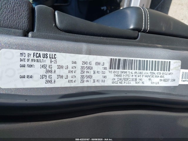 1C4RJFBG9FC118198 Jeep Grand Cherokee Limited