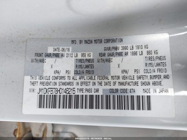 JM1DKFB78H0146215 Mazda Cx-3 Sport