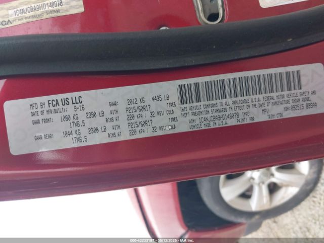 1C4NJCBA9HD148078 Jeep Compass Sport Fwd
