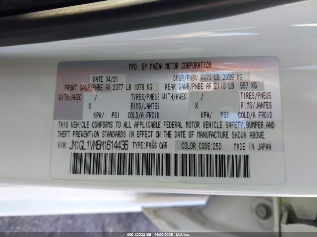 JM1GL1VM5M1614436 Mazda Mazda6 Touring