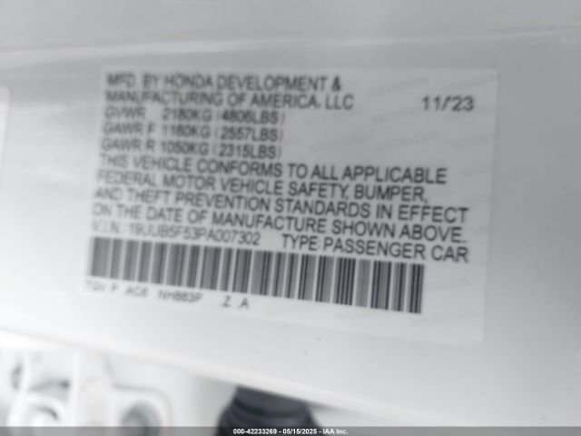 2023 ACURA TLX 19UUB5F53PA007302 Photo 8