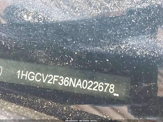 1HGCV2F36NA022678 Honda Accord Sport 2.0t