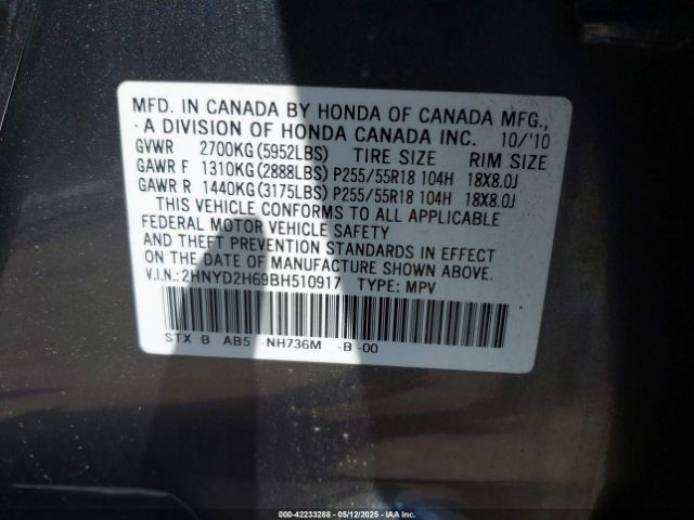 2011 ACURA MDX 2HNYD2H69BH510917 Photo 8