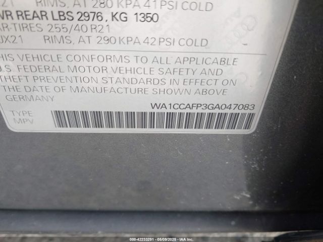 WA1CCAFP3GA047083 Audi Sq5 Premium Plus